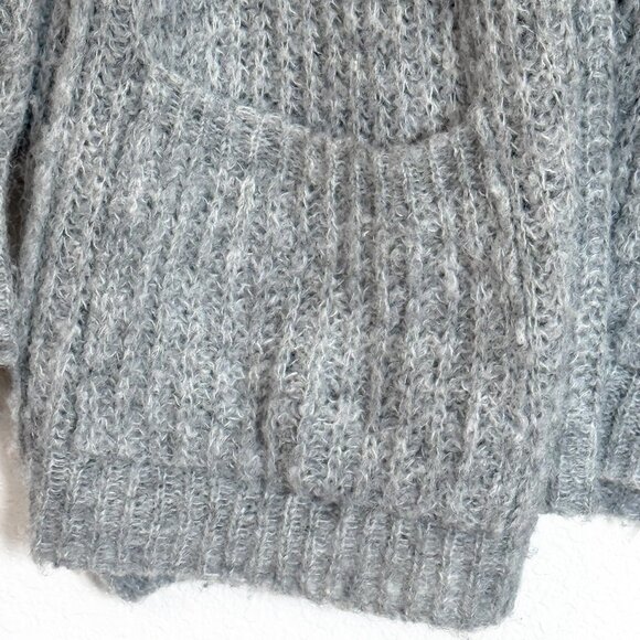 Free People Alpaca Blend Cardigan Medium Open Front Waterfall Soft Minimalist - Picture 4 of 9